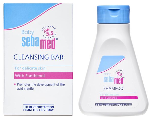 SebaMed Baby Cleansing Bar (150g) & Baby (Children) Shampoo 150ml Combo - Fast Shipping to USA & Canada