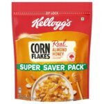 Kellogg's Corn Flakes Real Almond Honey 1kg | High in Iron, Vitamin B1, B2, B3, B6 & C | Naturally Cholesterol Free | Corn Flakes, Breakfast Cereal - Fast Shipping to USA & Canada