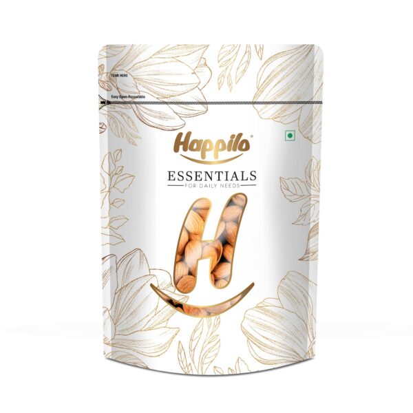 Happilo Essentials Californian Popular Almond 500g, Naturally Gluten Free, Unsalted, Low Carb and Healthy Snack, No Preservatives - Fast Shipping to USA & Canada