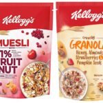 Kellogg's Combo, Kellogg's Muesli with 21% Fruit and Nut Pouch, 500 g and Kellogg's Crunchy Granola Honey, Almonds, Strawberries & Pumpkin Seeds, 450 g - Fast Shipping to USA & Canada