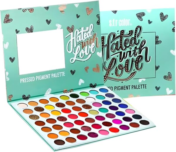 HUDA GIRL Beauty 63-Color Hated with Love Eyeshadow Palette Kit with Mirror: Glitter, Versatile,Swiss Style Makeup for Women (Shade-01) - Fast Shipping to USA & Canada