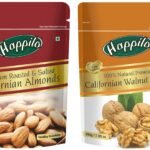 Happilo Premium 100% Natural Californian Walnut Kernels,Dried,200g & Premium Californian Almonds Roasted & Salted 200g, Dry Fruit, High Protien Snack and Super Healthy Crunchy Nuts - Fast Shipping to USA & Canada