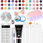 HUDA GIRL 67-in-1 Poly Nail Extension Gel Kit: Complete Multicolor Nail Art Set with Builder Gel, Nail Colors & Brushes - Fast Shipping to USA & Canada