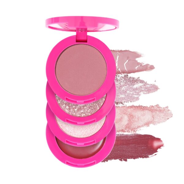 Swiss Beauty Craze Baesic 4-in-1 Multi-Face Palette | Lip & cheek cream | 2 Eyeshadow shades | 1 Highlighter | Shade- Solulu, 6g - Fast Shipping to USA & Canada