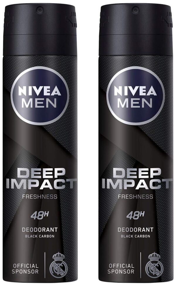 Nivea Men Masculine Deep Impact Freshness Deodorant Spray, 150Ml (Pack Of 2) - Fast Shipping to USA & Canada