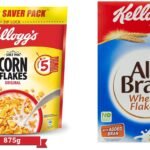 Kellogg's Corn Flakes Original, High in Iron, High in B Group Vitamins, Breakfast Cereals, 900g/875g (weight may vary) & All Bran Wheat Flakes, 440g - Fast Shipping to USA & Canada