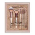 Swiss Beauty Professional Face & Eye Brush Set of 6 with Synthetic Fibres and Easy Blending For Cream, Liquid & Powder Formulation - Fast Shipping to USA & Canada