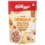 Kellogg's Crunchy Granola Honey, Almonds, Strawberries & Pumpkin Seeds 450g | 24% Fruit, Nut & Seeds, Baked Multigrain | Source of Fibre | Breakfast Cereal - Fast Shipping to USA & Canada