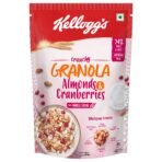 Kellogg's Crunchy Granola Almonds & Cranberries 460g | 24% Fruit & Nut, Baked Multigrain | Whole-grain Oats, Wheat, Corn, Rice and Barley, Source of Fibre | Breakfast Cereal - Fast Shipping to USA & Canada