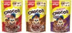 Kellogg's Chocos, With Protein & Fibre Of 1 Roti* In Each Bowl*, 385G Pack & Crunchy Bites, 375G Pack & Chocos Moons & Stars, With Whole Grain, 375G Pack - Fast Shipping to USA & Canada