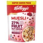 Kellogg's Muesli Crunchy Fruit And Nut, Multi-Grain Cereal, High In Iron, Vitamin B And Source Of Fibre, 750g - Fast Shipping to USA & Canada