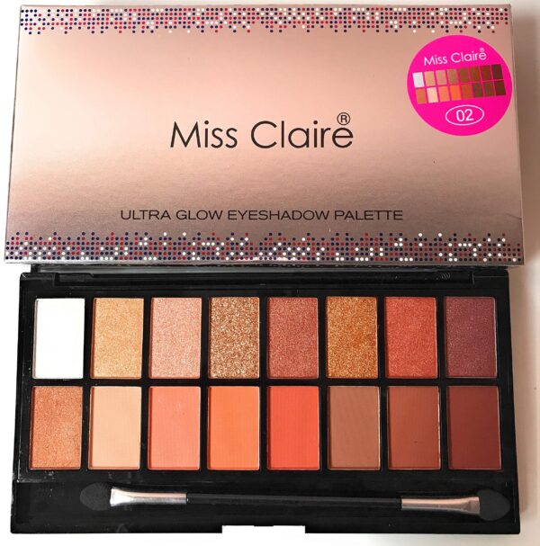 Miss Claire Ultra Glow Matte Finish Eyeshadow Palette 2, Multicolor, 16g - Fast Shipping to USA & Canada