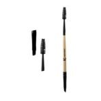 KINDED Mascara Spoolie and Angular Eyebrow Double Sided 2 in 1 Makeup Brush Professional Series for Lashes Curling with Smooth Soft Synthetic Bristles Anti Rust Aluminium Ferrule Wooden Handle Grip - Fast Shipping to USA & Canada