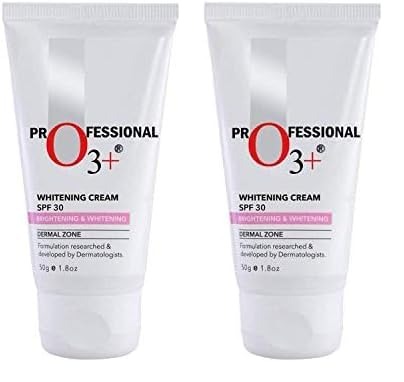 O3+ Whitening Face Cream SPF 30 Sunscreen for Skin Brightening, UVA UVB & Sun Tan Protection, 50g (Pack of 2) - Fast Shipping to USA & Canada
