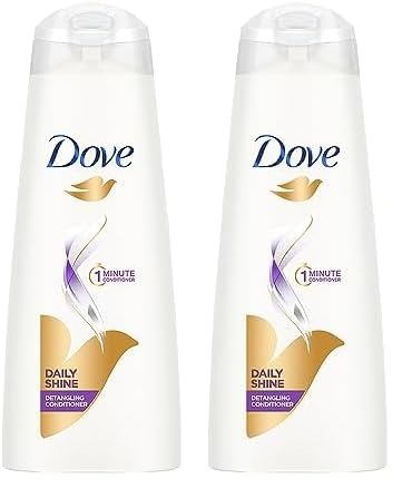 Dove Daily Shine Hair Conditioner with Nutritive Serum for Smooth & Shiny Hair, 335 ml (Pack of 2) - Fast Shipping to USA & Canada