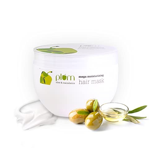 Plum Olive Hair Mask For Damaged Hair, Coloured Hair, Salon Treated Hair | With Olive Oil, Plant Keratin, Macadamia Oil And Shea Butter | Hair Spa Cream For Women & Men | 250Gm, 1 Count - Fast Shipping to USA & Canada