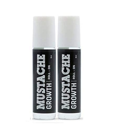 BEARDO Mustache Growth Roll On - 8 Ml|Stimulates Hair Follicles|Boosts Hair Growth |With With Almond & Coconut Oils |Easy To Use Roll On|Pack Of 2, 110 Grams - Fast Shipping to USA & Canada