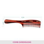 Vega Tortoise Shell Pattern with 2 Rows De-Tangling Hair Comb,Handmade, (India's No.1* Hair Comb Brand)For Men and Women, (HMC-22) - Fast Shipping to USA & Canada - Image 4