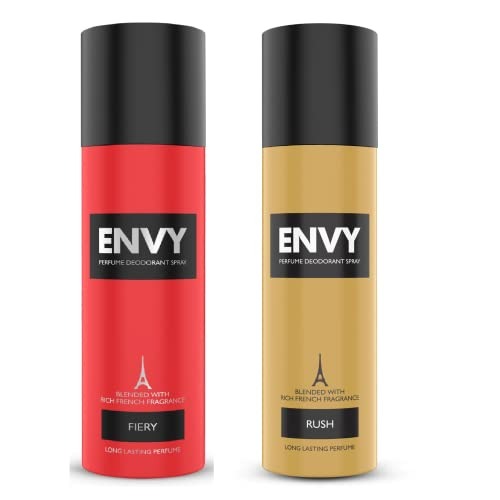 ENVY Fiery Deo - 140ML & Rush Deo Combo -120ML (Combo Pack of 2) | Long Lasting Fragrance For Men - Fast Shipping to USA & Canada