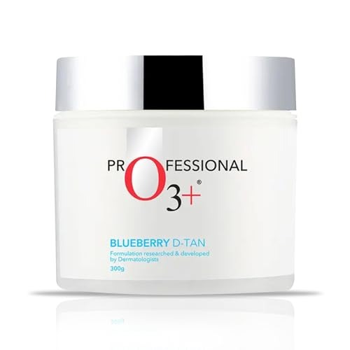 O3+ Blueberry D-TAN Face Pack with Natural Extracts for Instant Tan Removal & Glowing Skin - Ideal for Dry Skin (300g) | Detan Mask for Tan Removal for Face and Body - Fast Shipping to USA & Canada