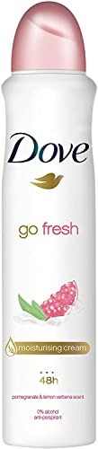 Dove Deodorant For Women, Antiperspirant Body Spray For Long Lasting Odour Protection, Skin Friendly Deo, Alcohol Free, Paraben Free, 250 ml (Pomegranate) - Fast Shipping to USA & Canada