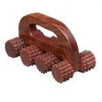 FA INDUSTRIES Wooden Handle Massager (5x3) In, wooden acupressure back pain relief massager multi purpose body massager with 8 massage roller (6.5x3) In, (Only Massager Manufacturering) - Fast Shipping to USA - Image 4