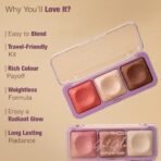 Hilary Rhoda Get Glow Highlighter Palette | Ultra Blendable & Long Lasting | Shimmer Finish & Illuminating Glow | Highly Pigmented & Easy To Blend Shades | 3 Shades in 1 Palette - 15g (Shade - 03) - Fast Shipping to USA & Canada - Image 6