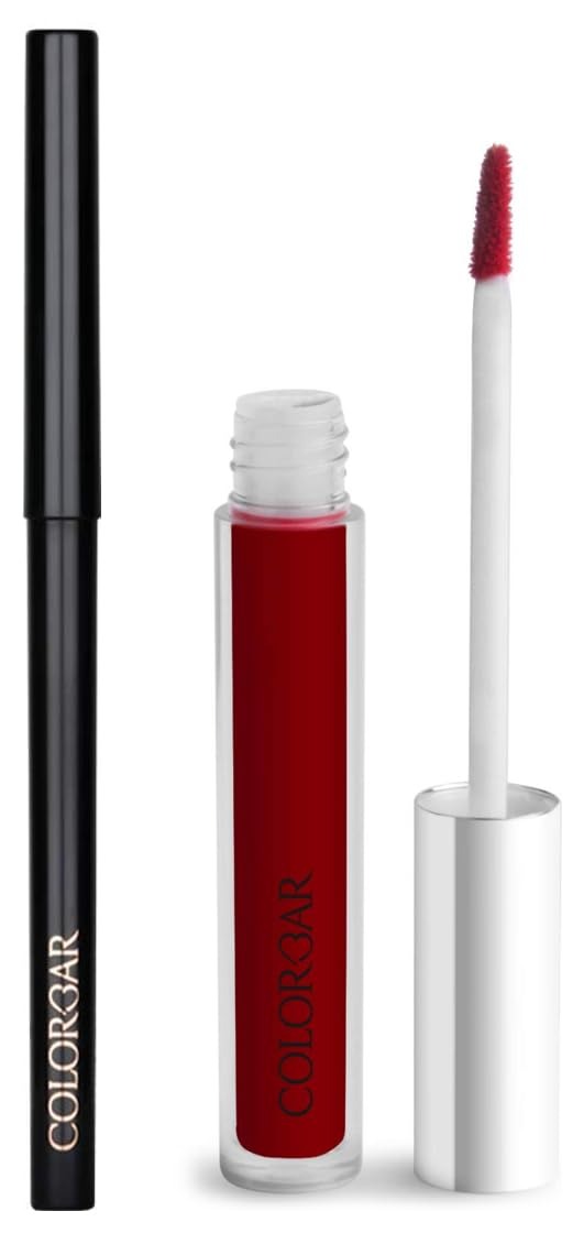 Colorbar cosmetics Intensely Rich Kajal-Creatively, Black, 0.30 g & Colorbar Cosmetics Sindoor, Maroon, 3.8 ml - Fast Shipping to USA & Canada