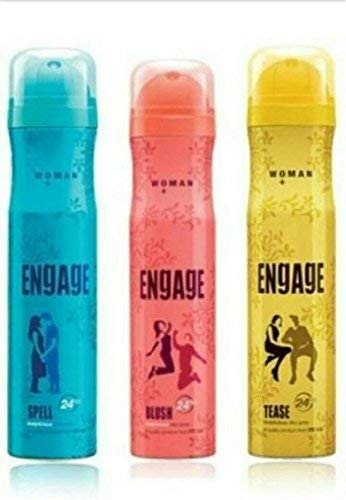 Engage Tease, Blush, Spell Fresh Deodorant Spray For Women Combo 150 Ml - Fast Shipping to USA & Canada