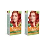 Nisha Cream Permanent Hair Color No Ammonia Cream Formula Permanent Fashion Highlights(60Gm+60Ml Each Pack) Copper Red (Pack Of 2) - Fast Shipping to USA & Canada - Image 2