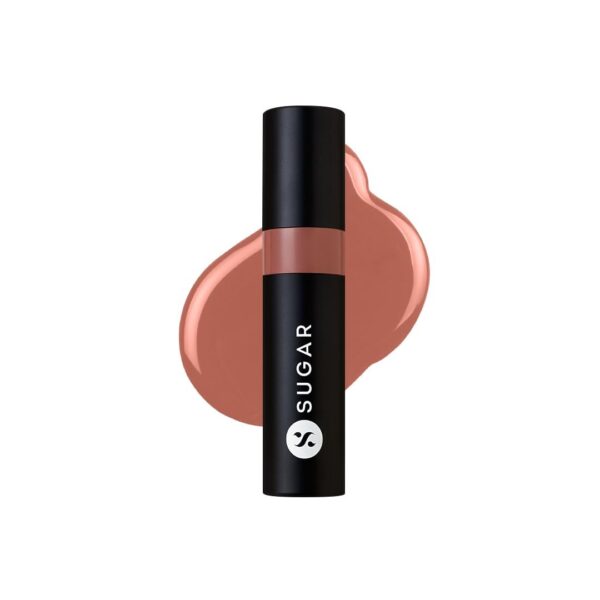 SUGAR Cosmetics Partner In Shine Transferproof Glossy Lipstick | Lasts upto 24hrs | Transferproof & Smudgeproof - 3ml - 01 Cinnamon Champagne - Fast Shipping to USA & Canada