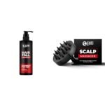 Beardo Hair Fall Control Shampoo For Men, 250 ml | Shampoo For Men With The Goodness Of Amla, Rosem,Beardo Scalp Massager for Hair with Removable Handle | Soft Silicone Bristles for Dry Massage, Oil - Fast Shipping to USA & Canada