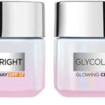 L'Oreal Paris Glycolic Bright Glowing Day Cream, Overnight Brightening Cream, Glycolic Acid in Gel-Like Cream Texture, that Visbily Minimizes Spots & Reveals Glowing skin, 15ml (Pack of 2) - Fast Shipping to USA & Canada