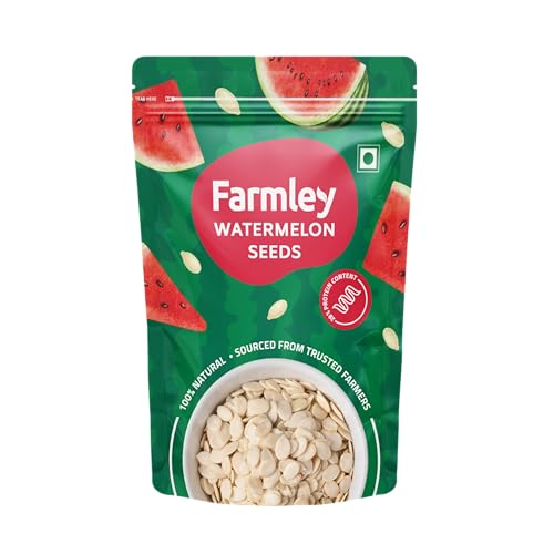 Farmley Watermelon Seeds I 500 g I Watermelon Seeds for Eating | Magaj Seeds I Tarbuj Beej | Rich in Protein | Potassium | Magnesium & Iron | Pack of 1 - Fast Shipping to USA & Canada