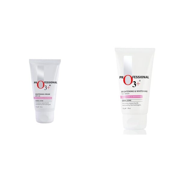 O3+ Whitening Face Cream SPF 30 Sunscreen for Skin Brightening & O3+ Brightening and Whitening Face Wash Combo - Fast Shipping to USA & Canada