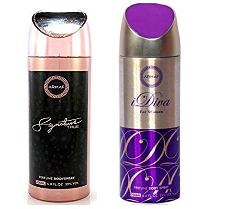 Armaf Signature True & iDiva Deodorant Body Spray For Women 200 ML Pack of-2 - Fast Shipping to USA & Canada