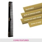 Vega General Grooming Hair Comb, (India's No.1* Hair Comb Brand)For Men and Women, Black, Handmade, (HMBC-110) - Fast Shipping to USA & Canada - Image 5
