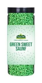 Organic Bites Combo of Sugar CoatedFennel Seeds Colourful saunf and Green Saunf 200 gm each Total 400 gm (Jar Pack) - Fast Shipping to USA & Canada - Image 3