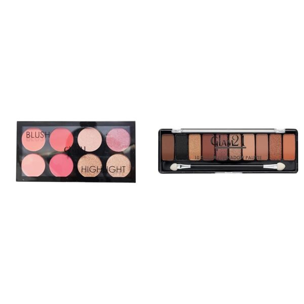 Glam 21 Blush Eyeshadow Palette - 8 Shades - Natural Finish - Medium Coverage - Powder - Unisex - 37.5g - All Skin Tones - Fast Shipping to USA & Canada