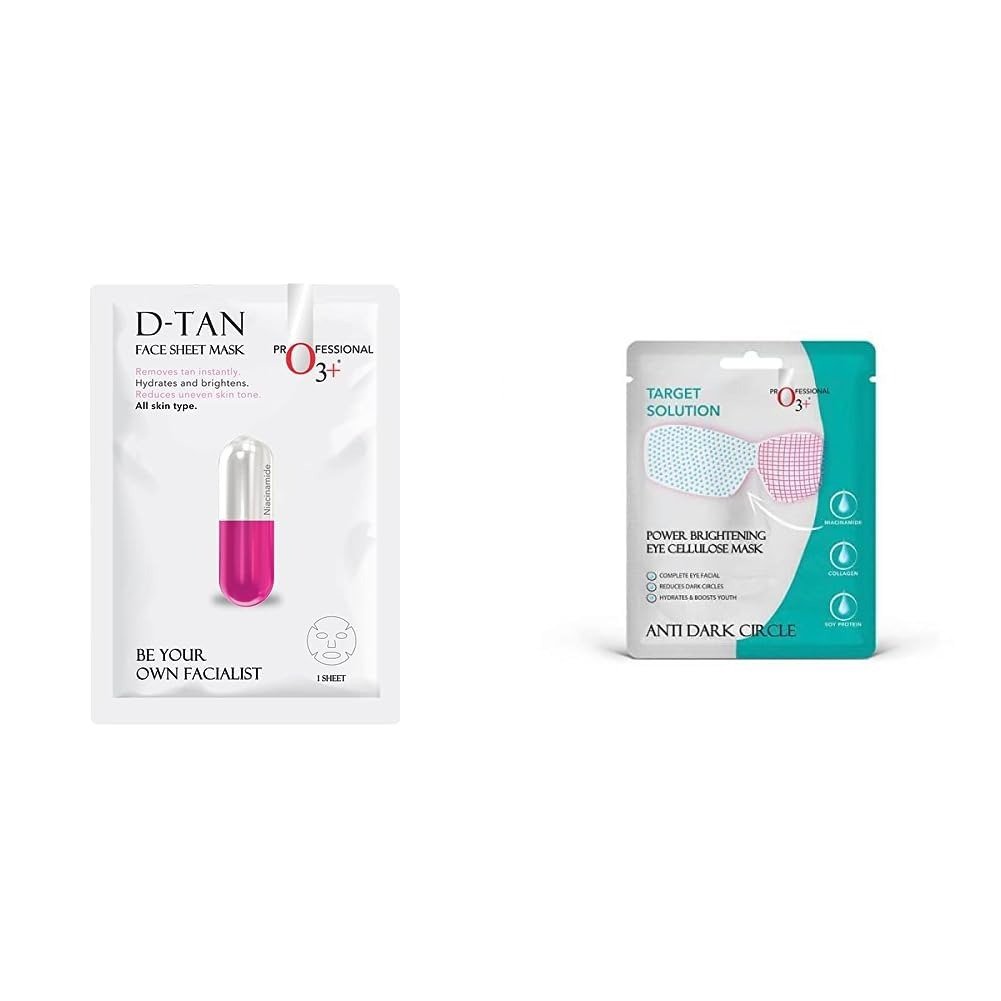 419NAfKm96L-1.jpg O3+ Facialist Dtan Face Sheet Mask (30g) & O3+ Power Brightening Eye Cellulose Mask for Collagen Whitening Moisturizing Under Eye Dark Circle Remover sheet mask (Single use only) 5G Combo - Fast Shipping to USA & Canada - Image 1
