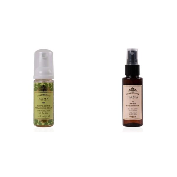 Kama Ayurveda Anti Acne Cleansing Foam and Pure Rose Water - Fast Shipping to USA & Canada