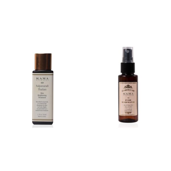 Kama Ayurveda Nalpamaradi Thailam Skin Brightening Treatment- 50 ml & Kama Ayurveda Pure Rose, 50ml - Fast Shipping to USA & Canada
