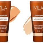 MILA Beaute Longwear Weightless Foundation | Liquid Foundation | Shade - (204 Soft Beige, 30ml) Longwear Weightless Foundation | SPF 15 & Vitamin E | Shade - (303 Coffee Toffee, 30ml) - Fast Shipping to USA & Canada