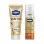 Vaseline Gluta-Hya Flawless Glow, 200ml + Vaseline Sun Protect & Cooling Body Serum Lotion, SPF 30, 180ml - Fast Shipping to USA & Canada - Image 2