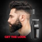 Beardo Apex Go Trimmer for Men - 80-Min Run Time - Powerful 5500 RPM motor - Compact Travel-Friendly Design - Self-Sharpening Blades, 3 Comb Attachments, Type-C Charging, Digital Display | Gift For Brother & Friends - Fast Shipping to USA & Canada - Image 6