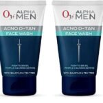 O3+ ALPHA MEN Acno D-TAN Face Wash with Tea Tree 100g for Oily Skin | Detan Face Wash for TAN Removal | Removes Acne and Dirt (Pack of 2) - Fast Shipping to USA & Canada