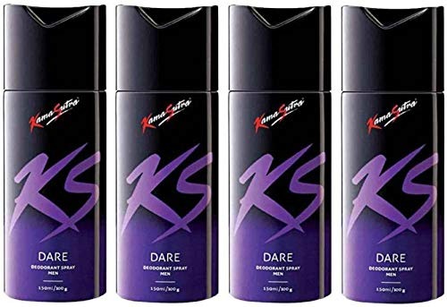 KamaSutra Four DARE Deodorant Spray - For Men (600 ml, Pack of 4) - Fast Shipping to USA & Canada