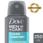 Dove Men+Care Clean Comfort Dry Spray Antiperspirant Deodorant, Up To 48 hrs Protection From Sweat & Odour, Dermatologically Proven, Soothes & Moisturises Skin, Long-Lasting Crisp Fragrance, 250 ml - Fast Shipping to USA & Canada - Image 3