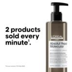 L'OREAL PROFESSIONNEL PARIS Absolut Repair Molecular Deep Repairing Rinse-off Serum for Damaged Hair - 250 ml | Repairs Very Damaged Hair and Restores Strength With 2% Peptides Bonder & 5 Amino Acids - Fast Shipping to USA & Canada - Image 7