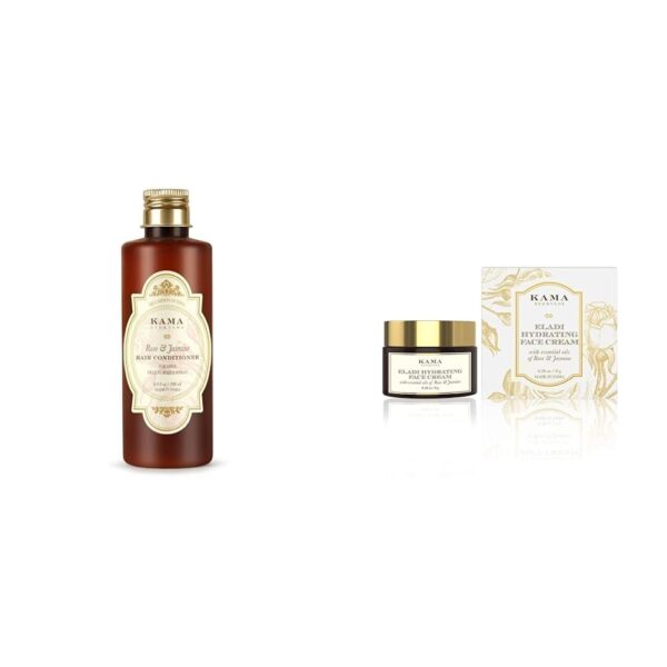 Kama Ayurveda Rose & Jasmine Hair Conditioner For Dry Hair (Jasmine), 200ml,KAMA AYURVEDA ELADI HYDRATING FACE CREAM 8GM - Fast Shipping to USA & Canada
